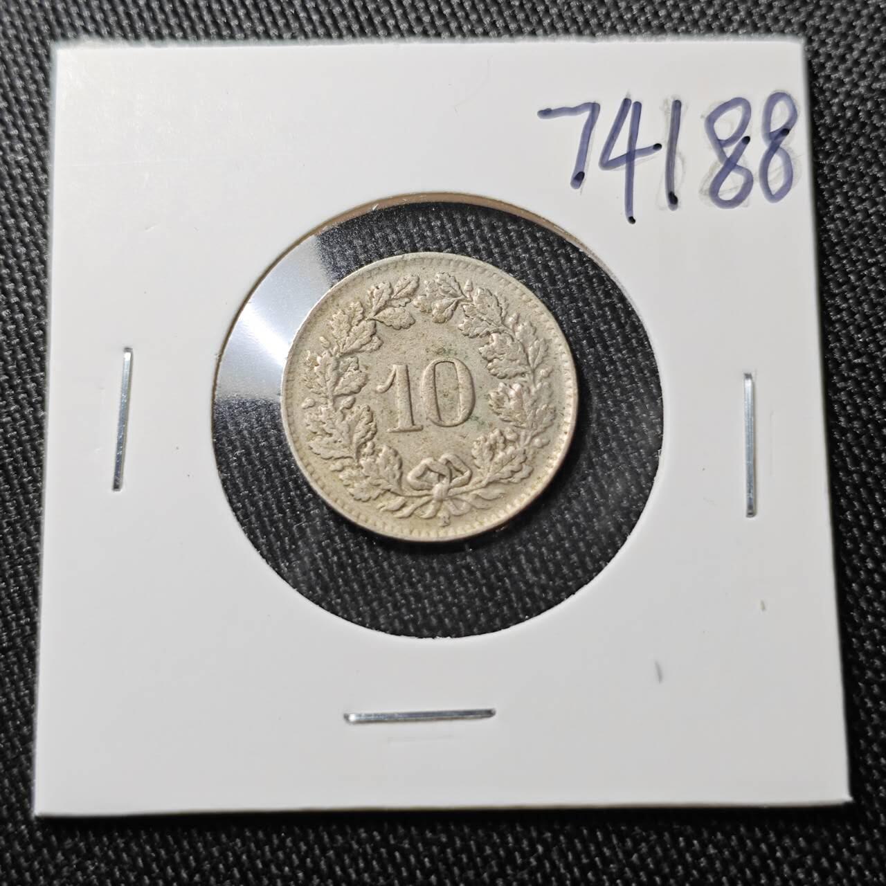 KK钱币收藏小铺  第374场  2月预留时间 周末发货  1949瑞士10分