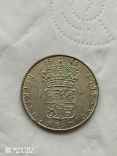 外国钱币 - 66年瑞典1克郎