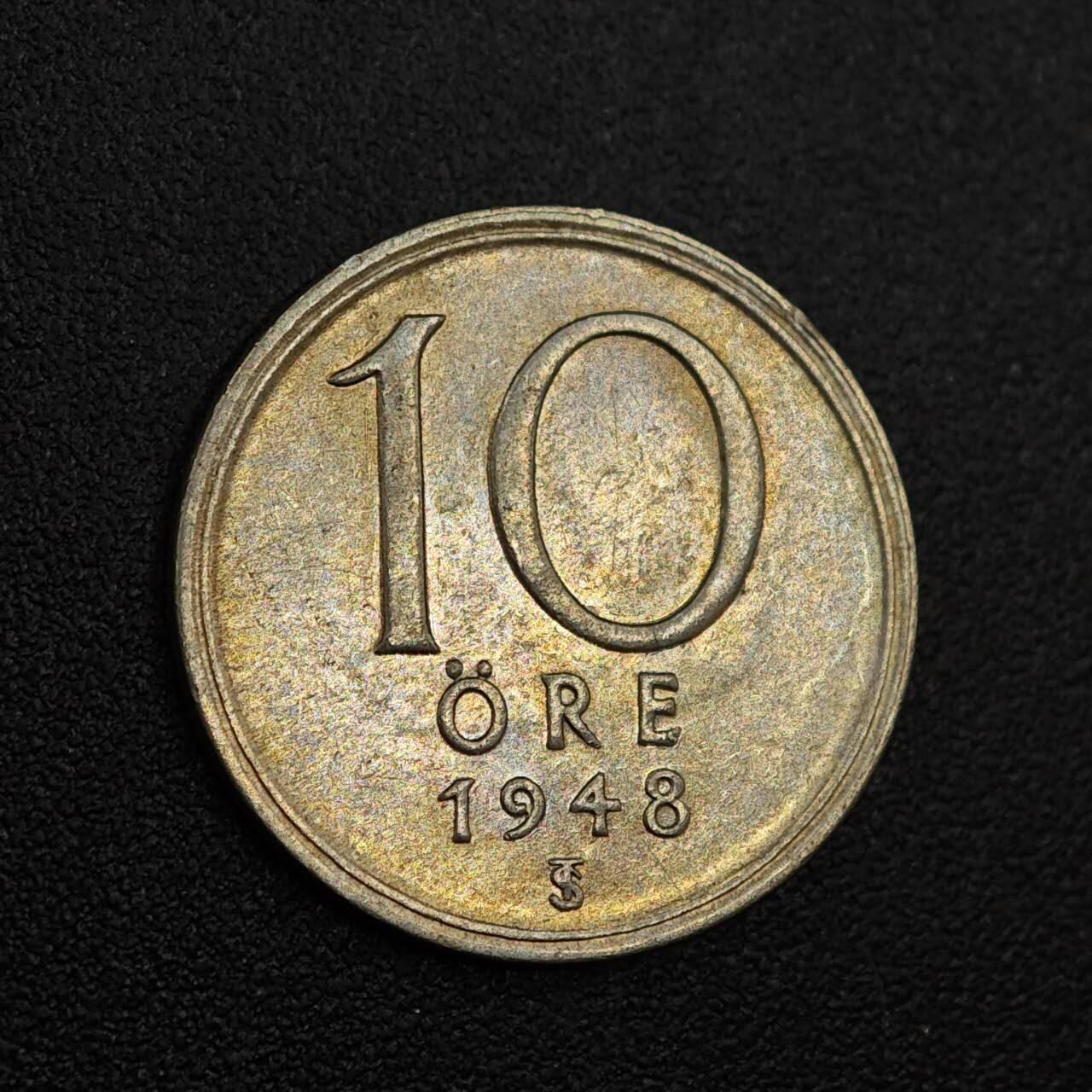 【淘币小摊】实时拍第八百零一拍   散币场   满百包邮可预留二周 每周一统一发货   瑞典1948年10欧尔银币