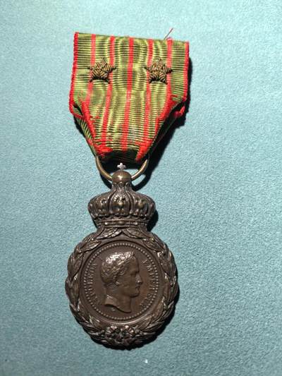 盛世勋华——号角文化勋章邮票专场拍卖第288期 - 法国圣海伦娜奖章 稀少带两次嘉奖 1857年拿破仑三世设立，授予1789-1815年间参加拿破仑战争并且幸存的老兵 