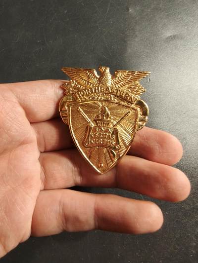 老王徽章第164期 - 美国东北大学预备军官团大檐帽帽徽 