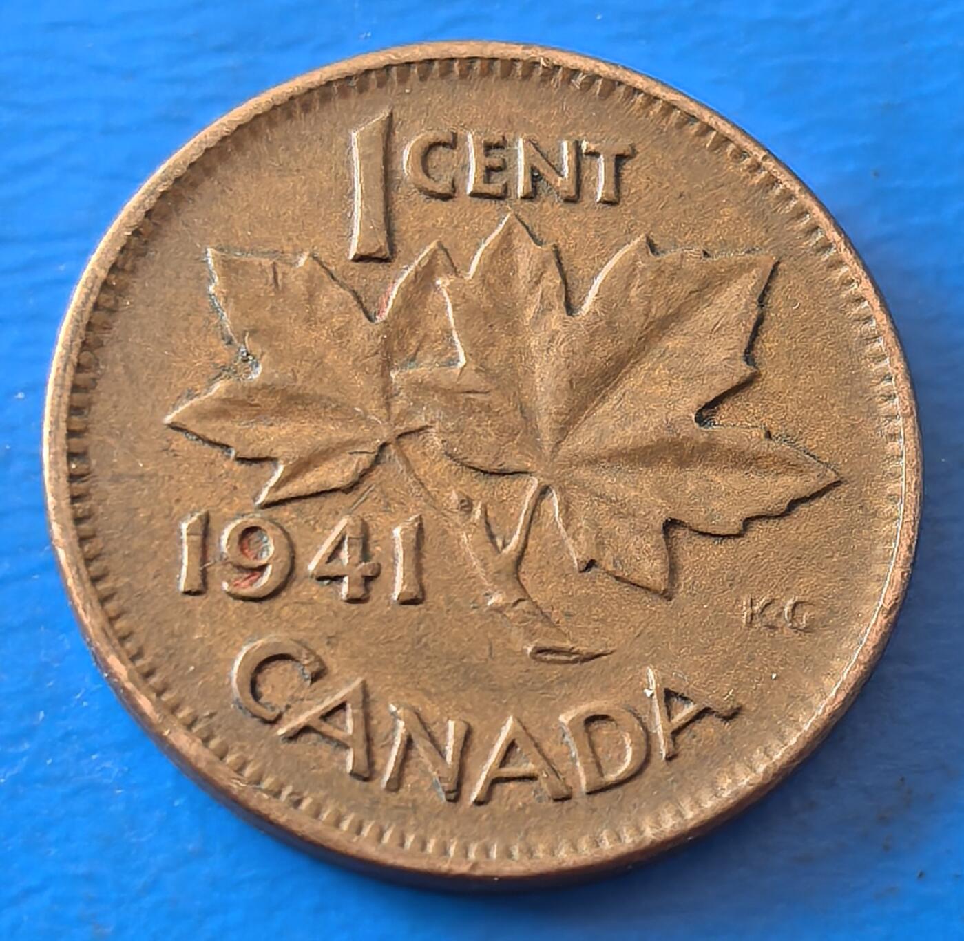 外国优质老铜币银币，周六九点倒数截拍，满百包邮，可寄存半年，喜欢朋友微信扫描二维码可直接参拍 加拿大1941年双枫叶壹分