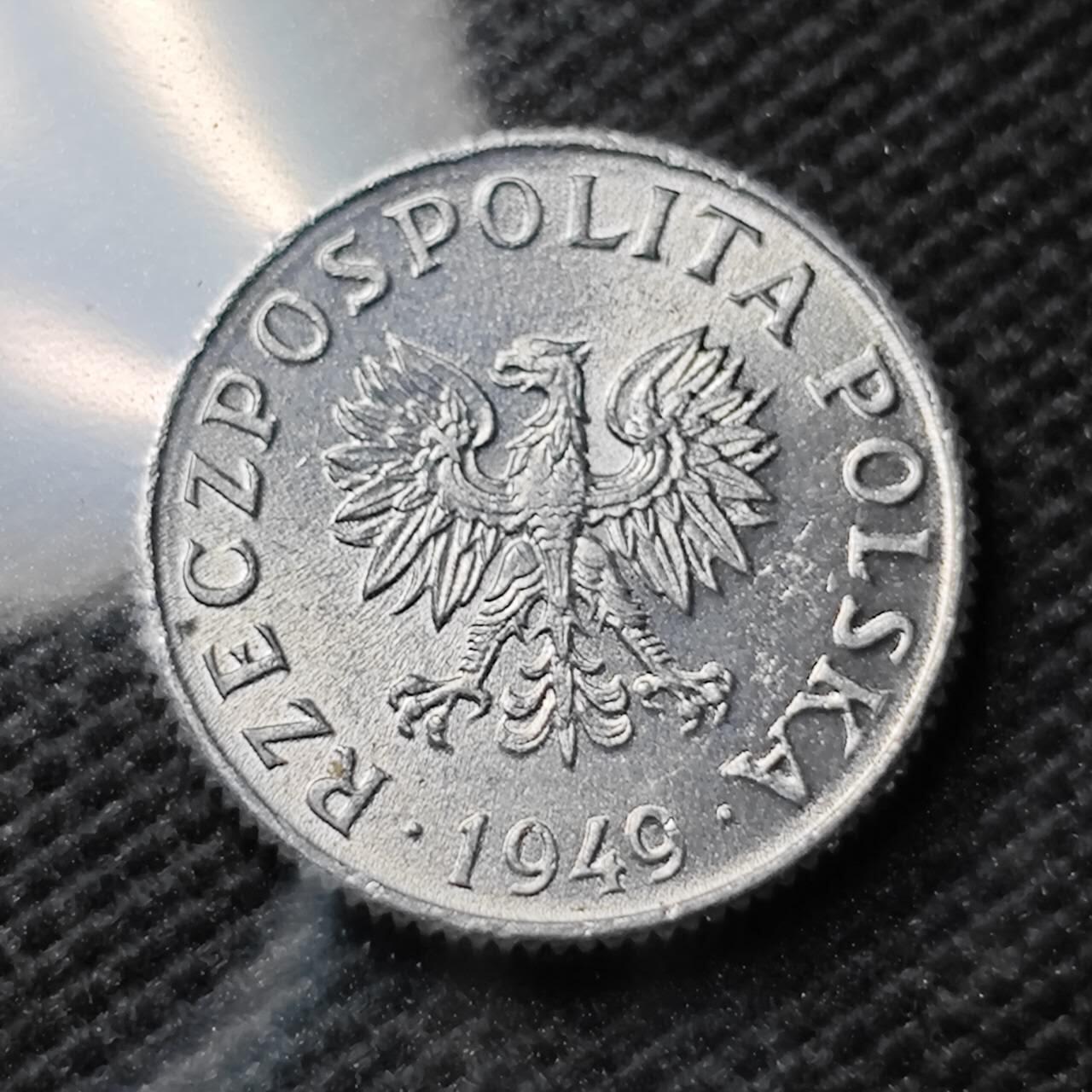 KK钱币收藏小铺  第374场  2月预留时间 周末发货  1949波兰1格罗申