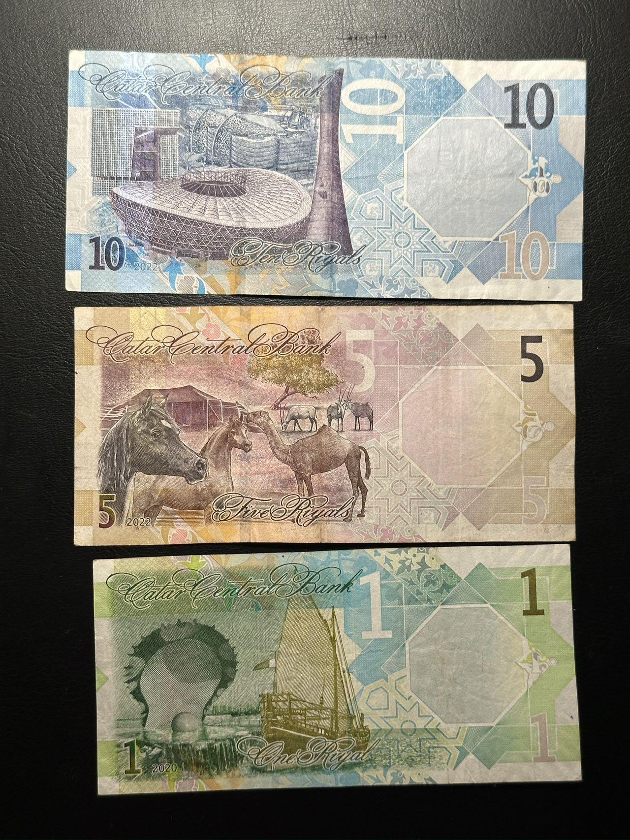 九十场（大更新） 卡塔尔小全套，流通品，号码不错，荧光漂亮！