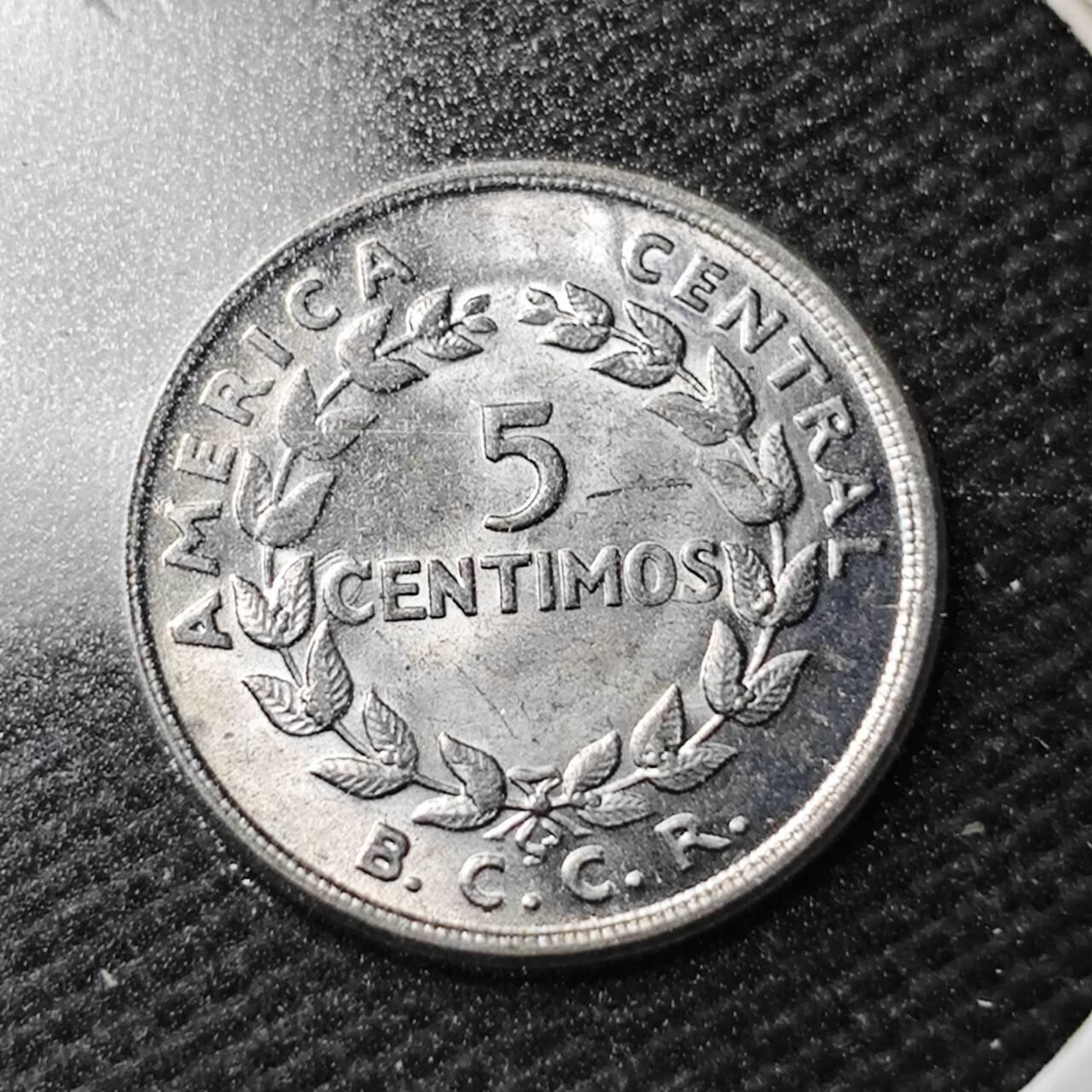 KK钱币收藏小铺  第374场  2月预留时间 周末发货  1967哥斯达黎加5分 好品