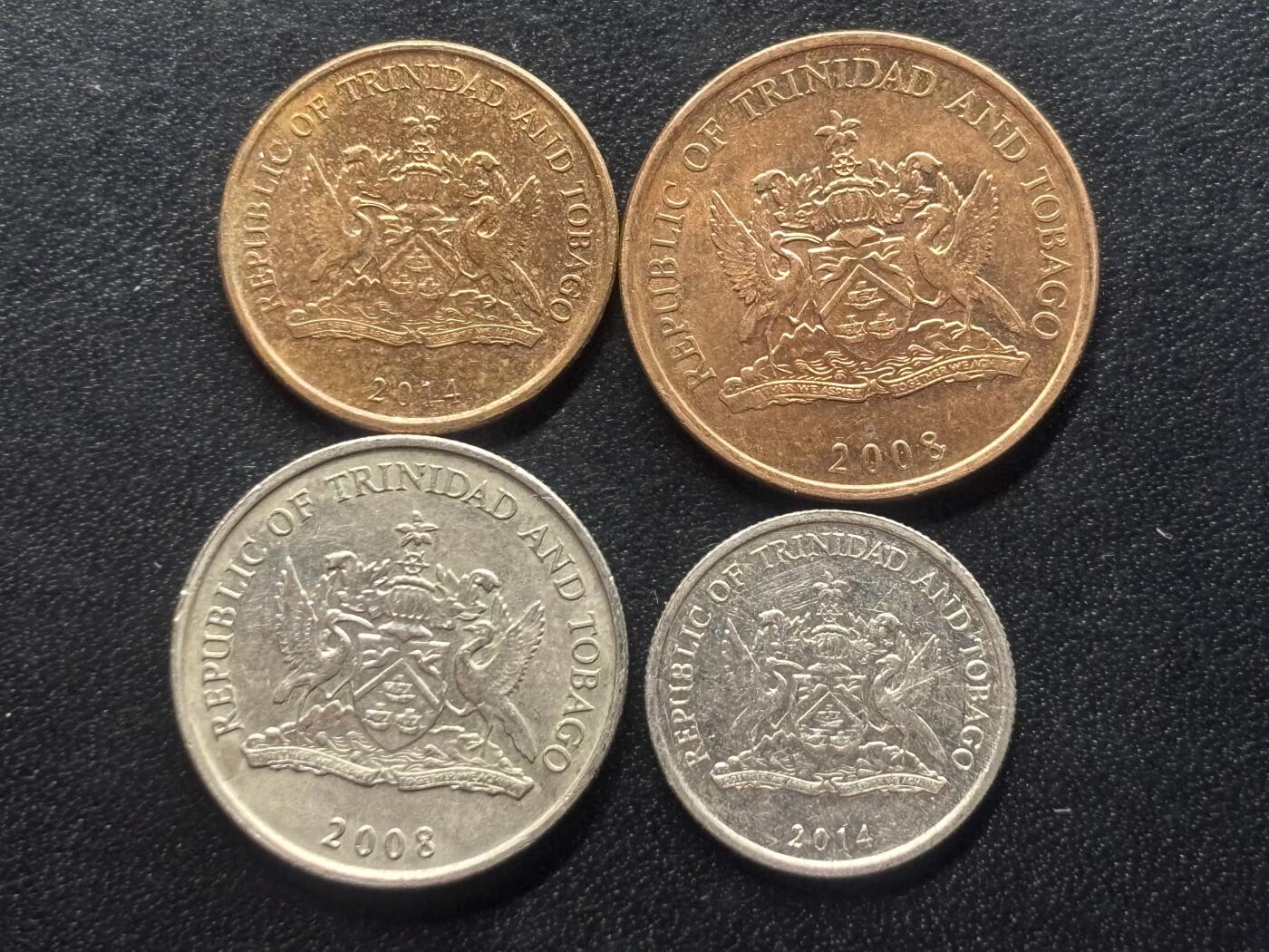 邮泉阁限时拍卖第三十六场 美洲硬币专场（硬币在国外。请付邮费6元。） 特立尼达和多巴哥4枚