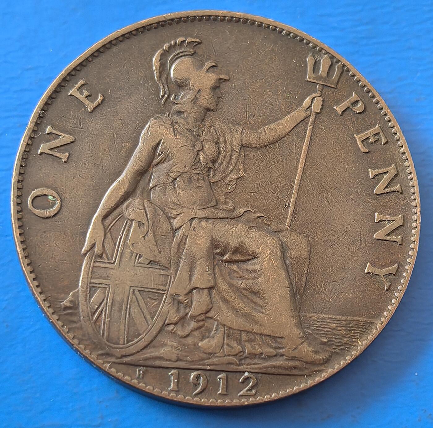 外国优质老铜币银币，周六九点倒数截拍，满百包邮，可寄存半年，喜欢朋友微信扫描二维码可直接参拍 少见英国1912年大便士H版