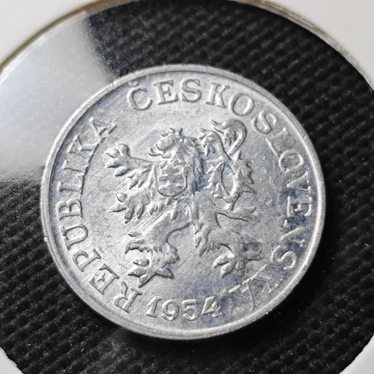KK钱币收藏小铺  第374场  2月预留时间 周末发货  1954捷克3赫勒 好品
