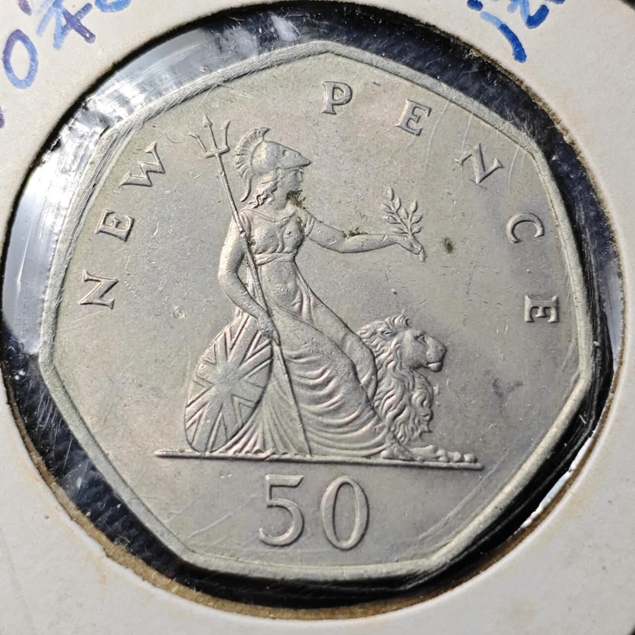 KK钱币收藏小铺  第374场  2月预留时间 周末发货 1969 英国50便士