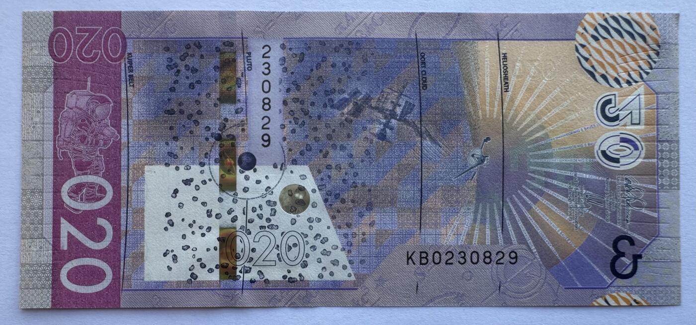 2025第25场（总第225期）：精品测试钞、纪念钞、塑料钞、连体钞综合场 瑞士高宝KBA 2021“莱卡～20”系列纸质测试钞UNC（SPARK Flow®CONFLUENCE  英国物理学家“史蒂芬·霍金）