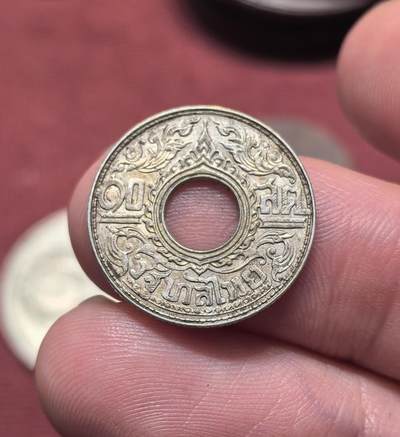 南宋泉阁俄币 外币 国币 专场第十九期 【送拍无额外佣金】 - 泰国 1941年 拉玛八世 10萨当佛教主题银币 老包浆 原味好品