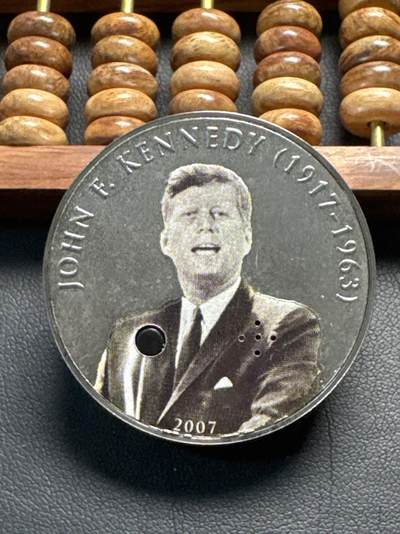 ❤️【币观天下】❤️ 第331期钱币拍卖- 2025.11.21周五晚上6点半场-长期征集拍品 - 利比里亚2007年里根总统发声纪念币（电池没电了）