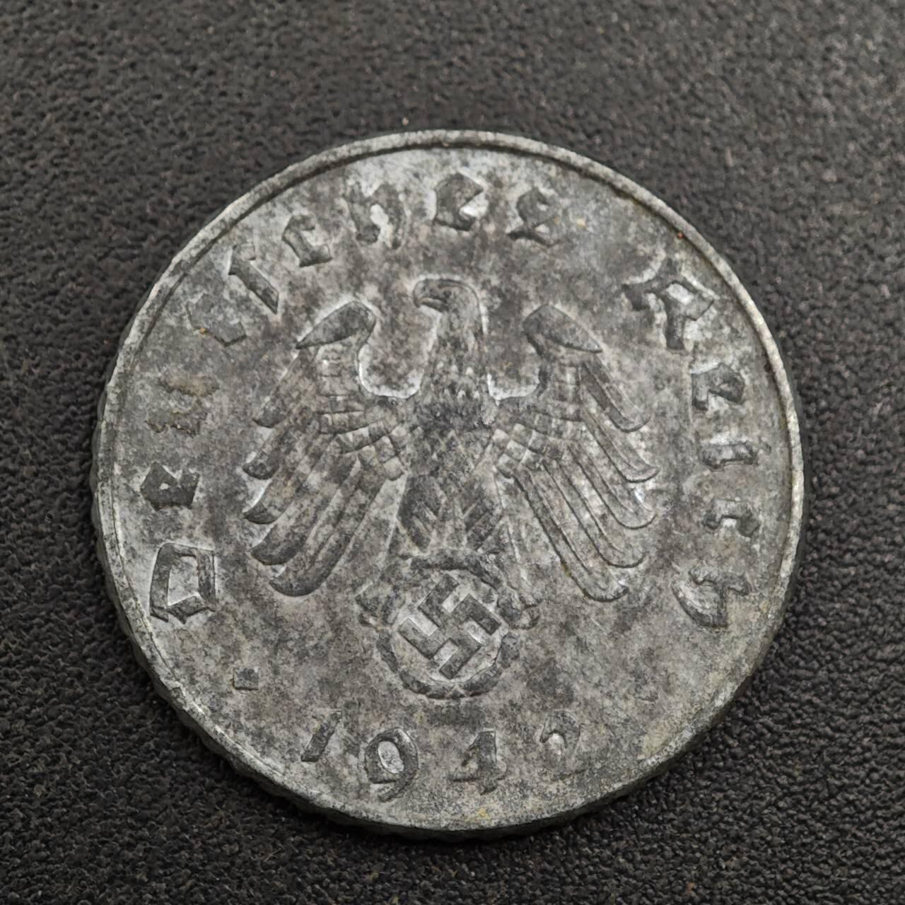 【淘币小摊】实时拍第八百零一拍   散币场   满百包邮可预留二周 每周一统一发货   德国1942年5芬妮锌币