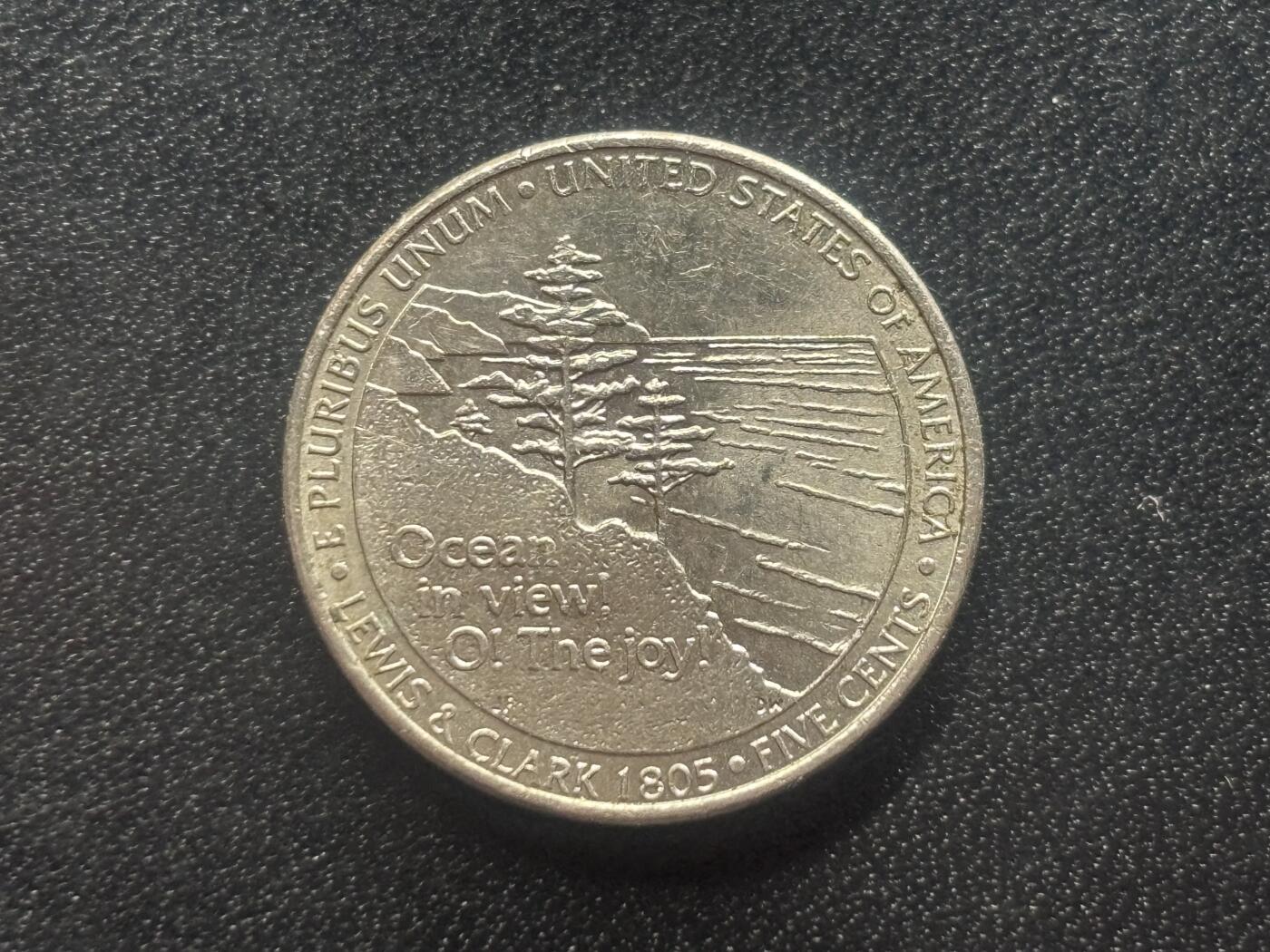 邮泉阁限时拍卖第三十六场 美洲硬币专场（硬币在国外。请付邮费6元。） 美国2005年5分纪念币P版