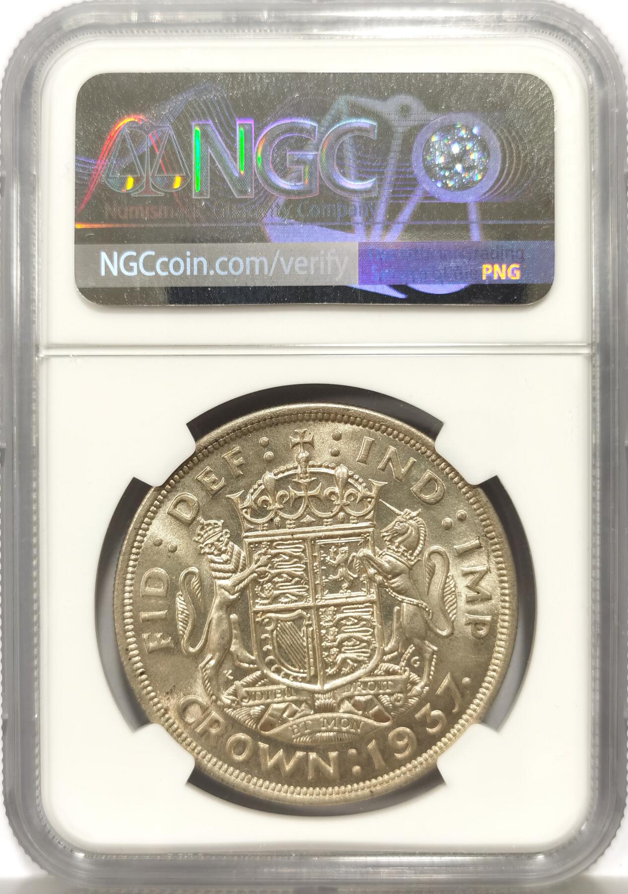 博洋堂世界钱币拍卖第147期（全场包邮） NGC MS63 英国1937年乔治六世克朗 转光好