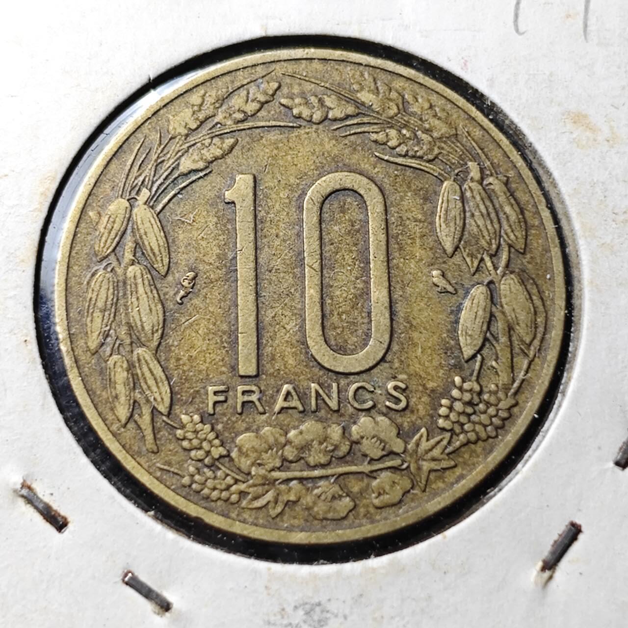 KK钱币收藏小铺  第374场  2月预留时间 周末发货  1962喀麦隆10法郎