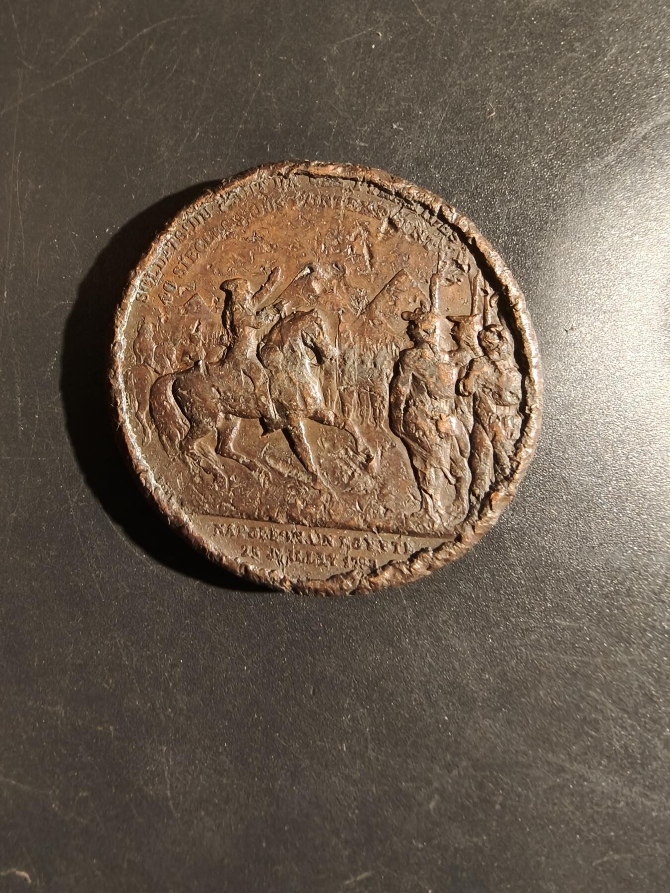 老王徽章第164期 法国拿破仑金字塔战役大铜章     直径39mm.    重量40g