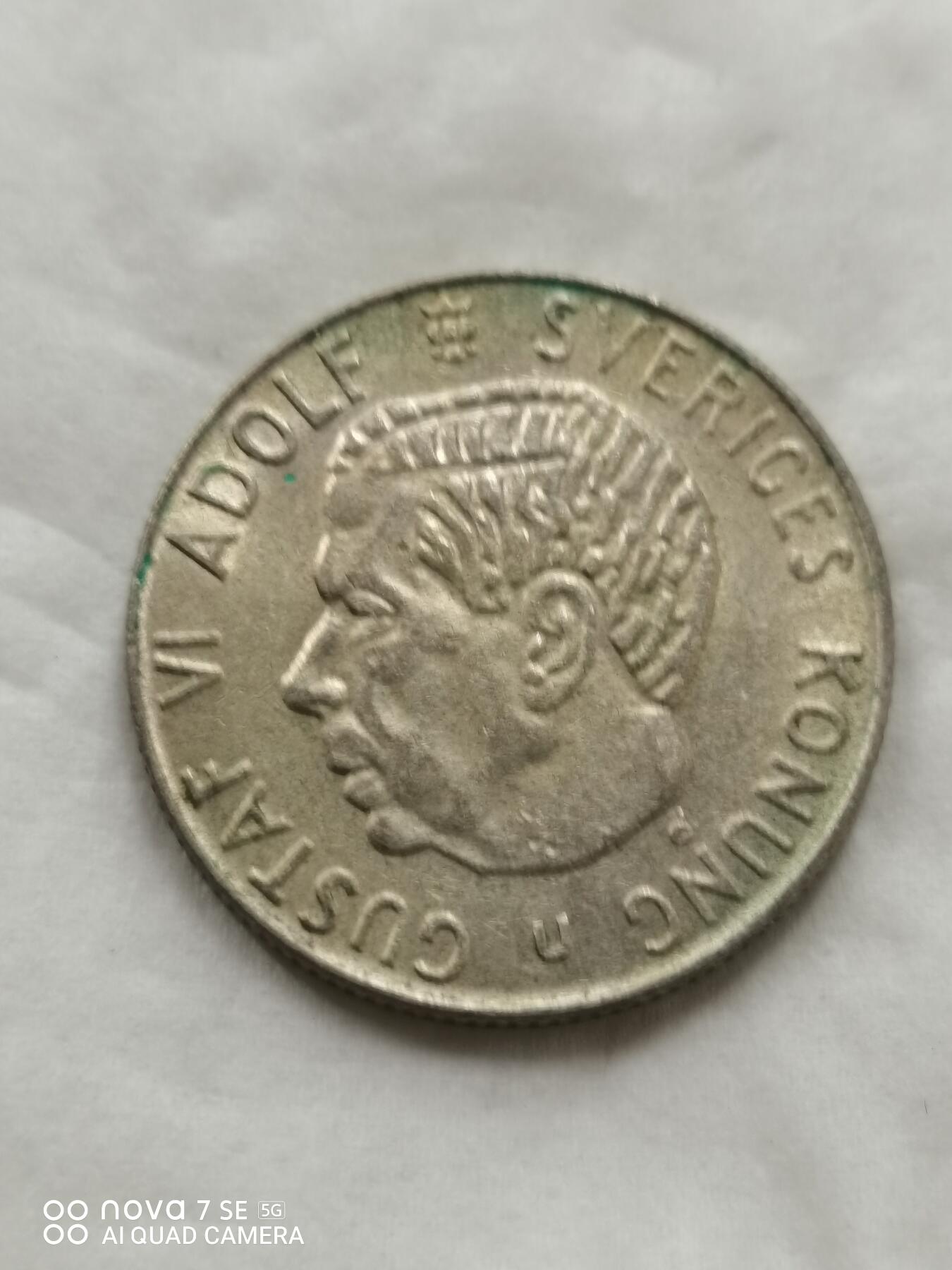 外国钱币 66年瑞典1克郎