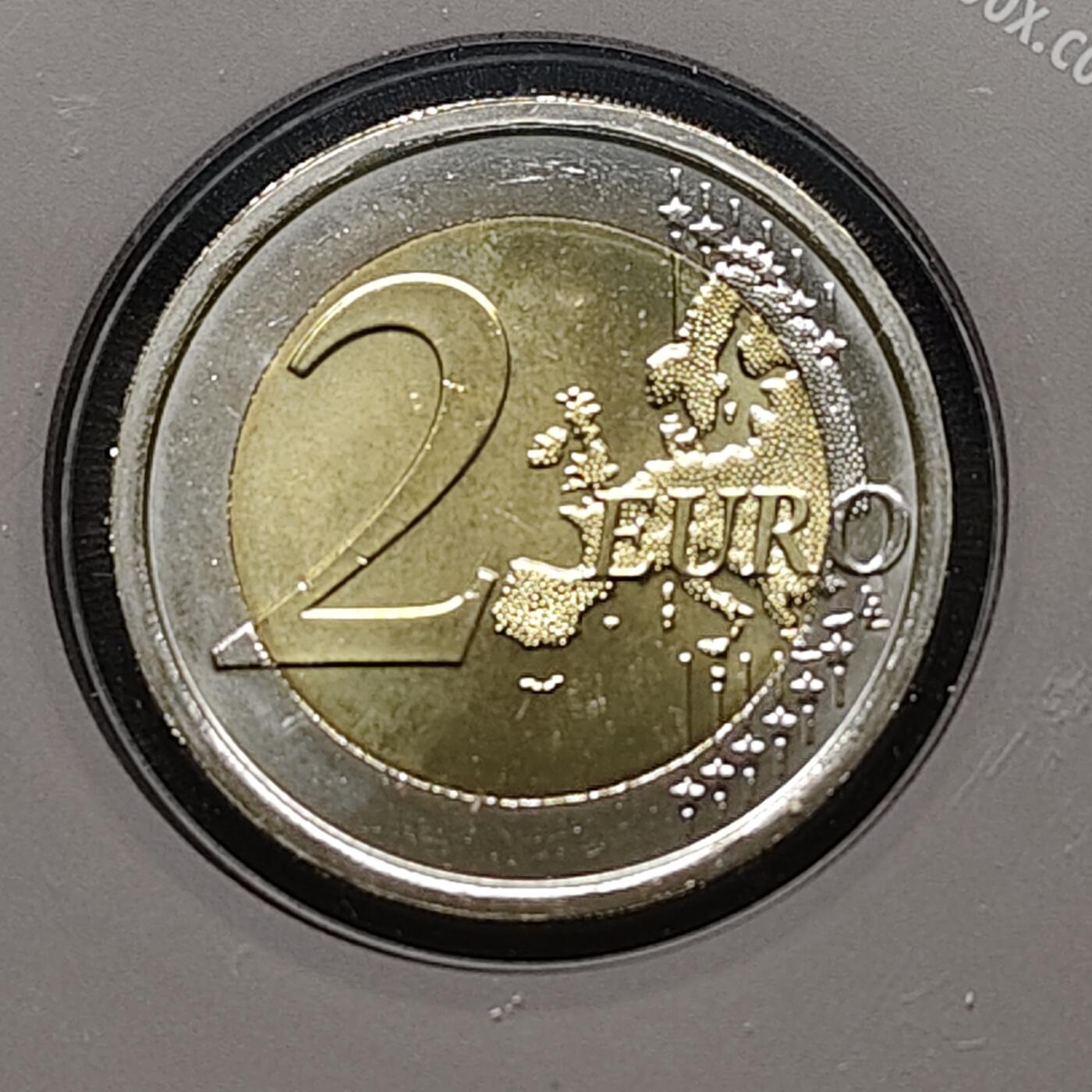 【全场包邮】纯粹捡漏拍479场（免费代拍第16场） 圣马力诺2015年2欧元文学家但丁·阿利格伊诞生750周年官方卡装纪念币