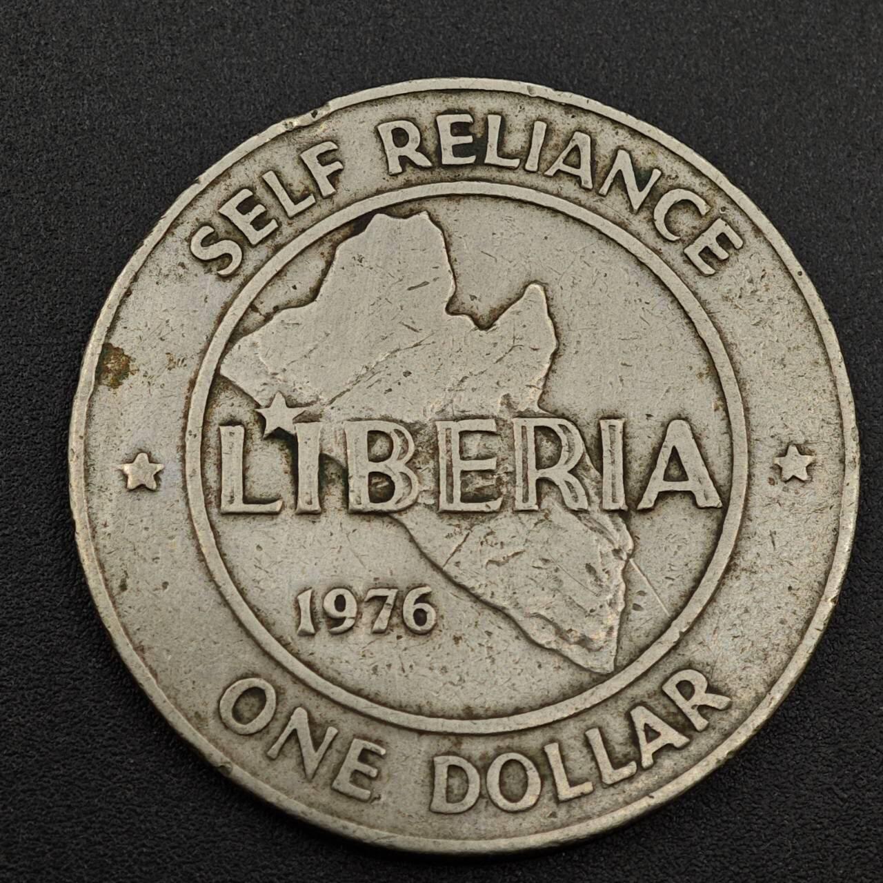 【淘币小摊】实时拍第八百零一拍   散币场   满百包邮可预留二周 每周一统一发货   利比里亚1976年一元纪念币