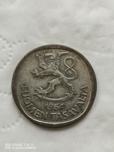 外国钱币 - 64年芬兰1马克银币