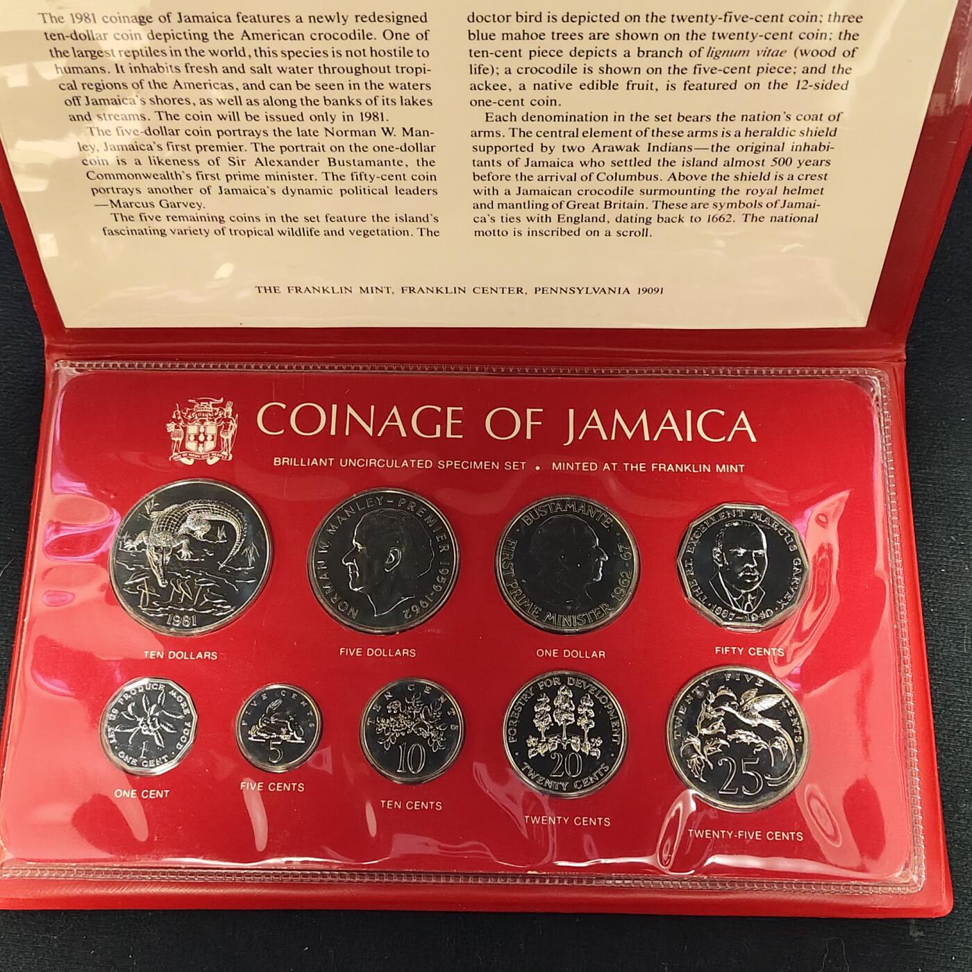 【全场包邮】纯粹捡漏拍479场（免费代拍第16场） 【罕见】牙买加1981年官方卡装套币-量482