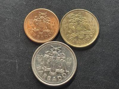 邮泉阁限时拍卖第三十六场 美洲硬币专场（硬币在国外。请付邮费6元。） - 巴巴多斯2000年代3枚