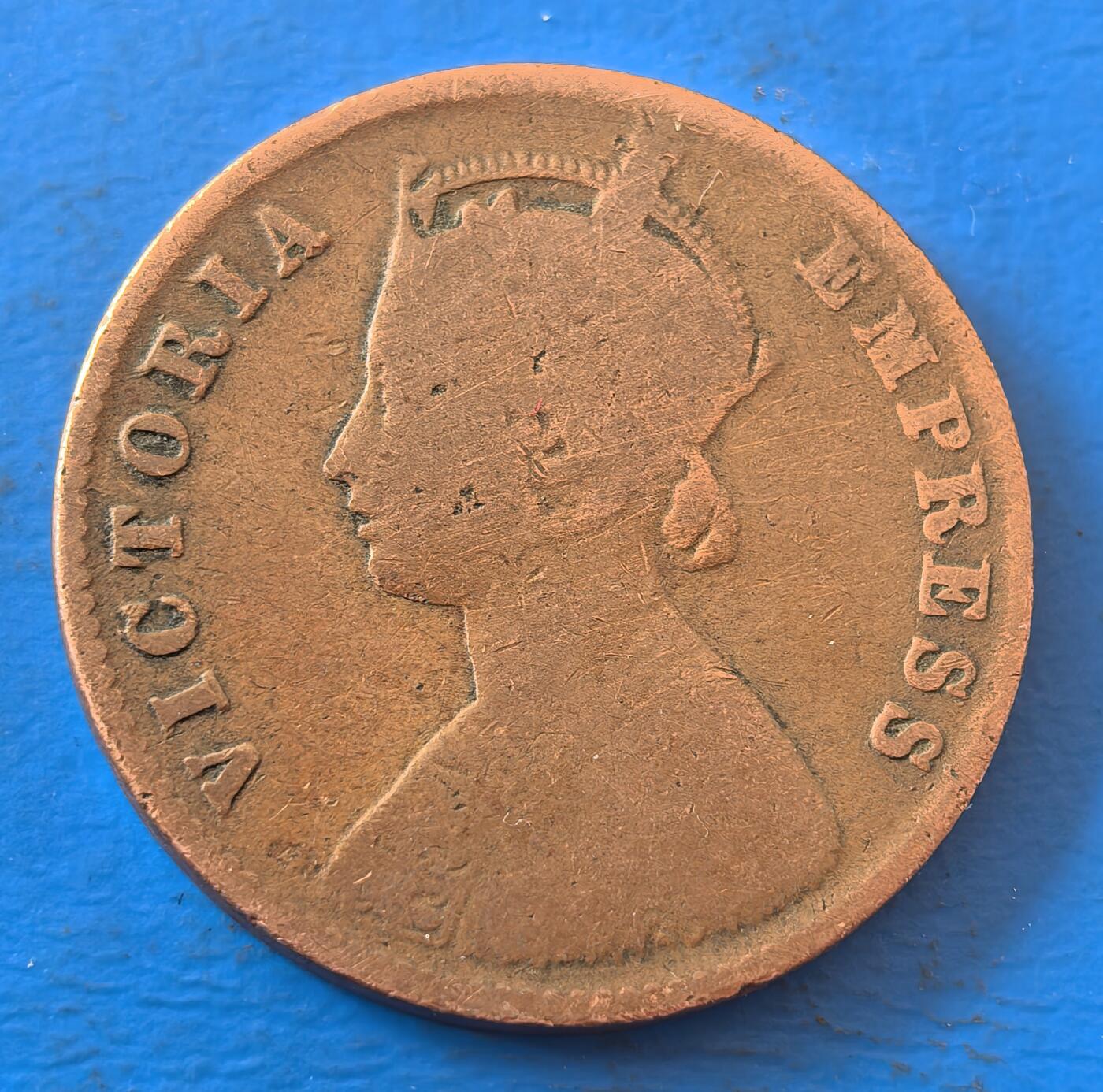 外国优质老铜币银币，周六九点倒数截拍，满百包邮，可寄存半年，喜欢朋友微信扫描二维码可直接参拍 英属印度1897年1/4安娜