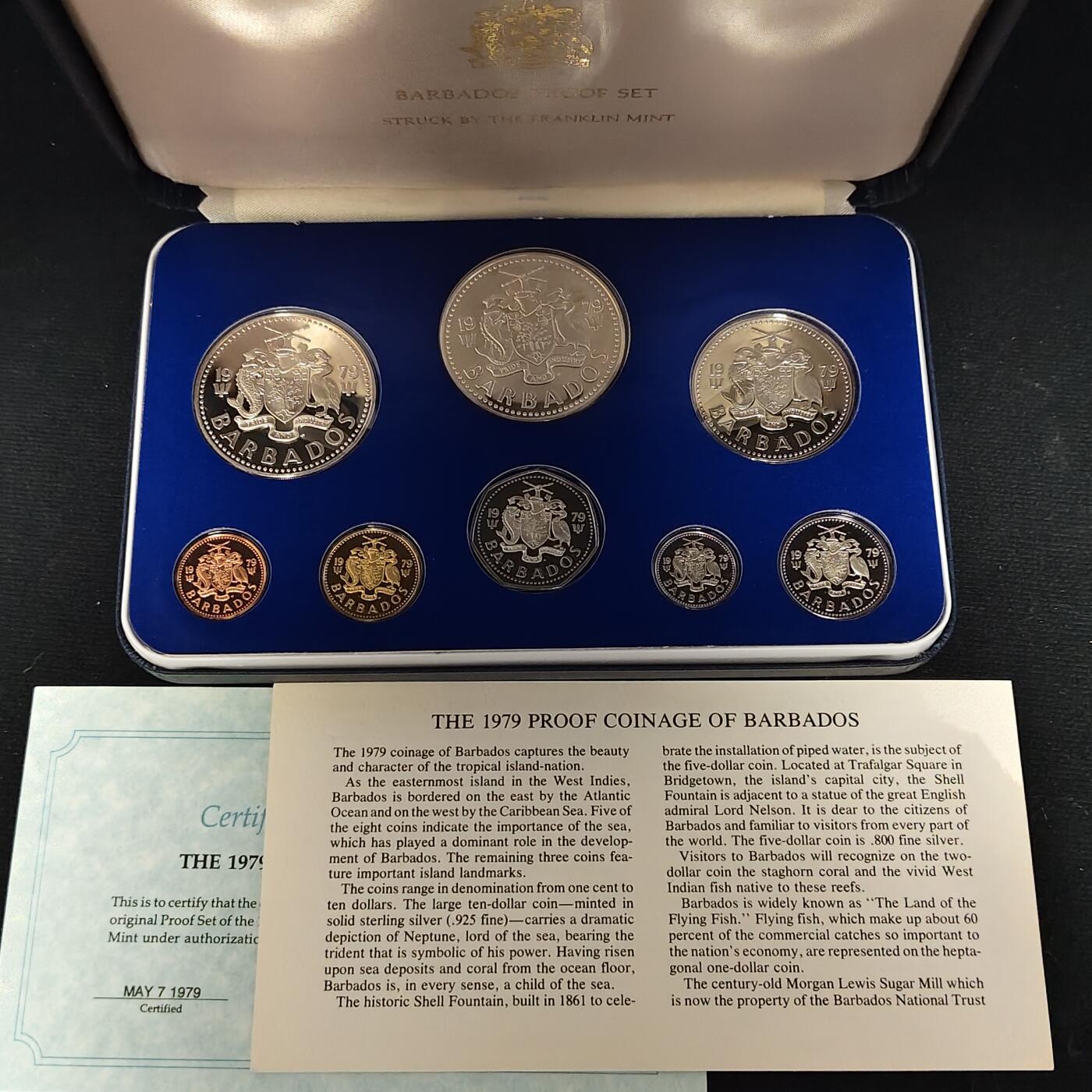 【全场包邮】纯粹捡漏拍479场（免费代拍第16场） 【少见】巴巴多斯1979年官方精制套币（含纯银59.94克）-量4126
