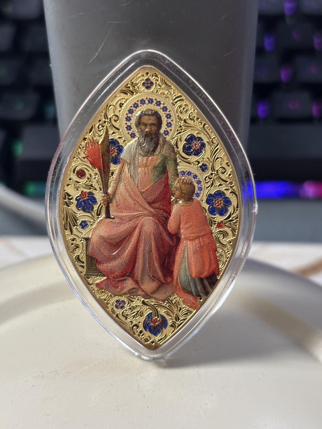 第182期拍卖 纽埃2015年遗产系列亚伯拉罕1盎司彩色异形银币，999银，发行999枚