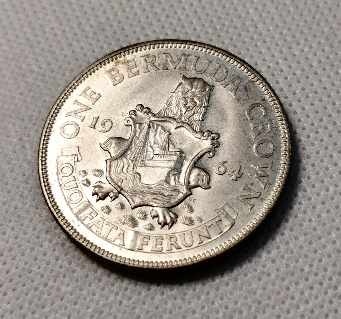 甄臻铺-世界币章拍卖（第40期）送拍享返佣金等优惠多多 英属百慕大 1964年 1克朗银币