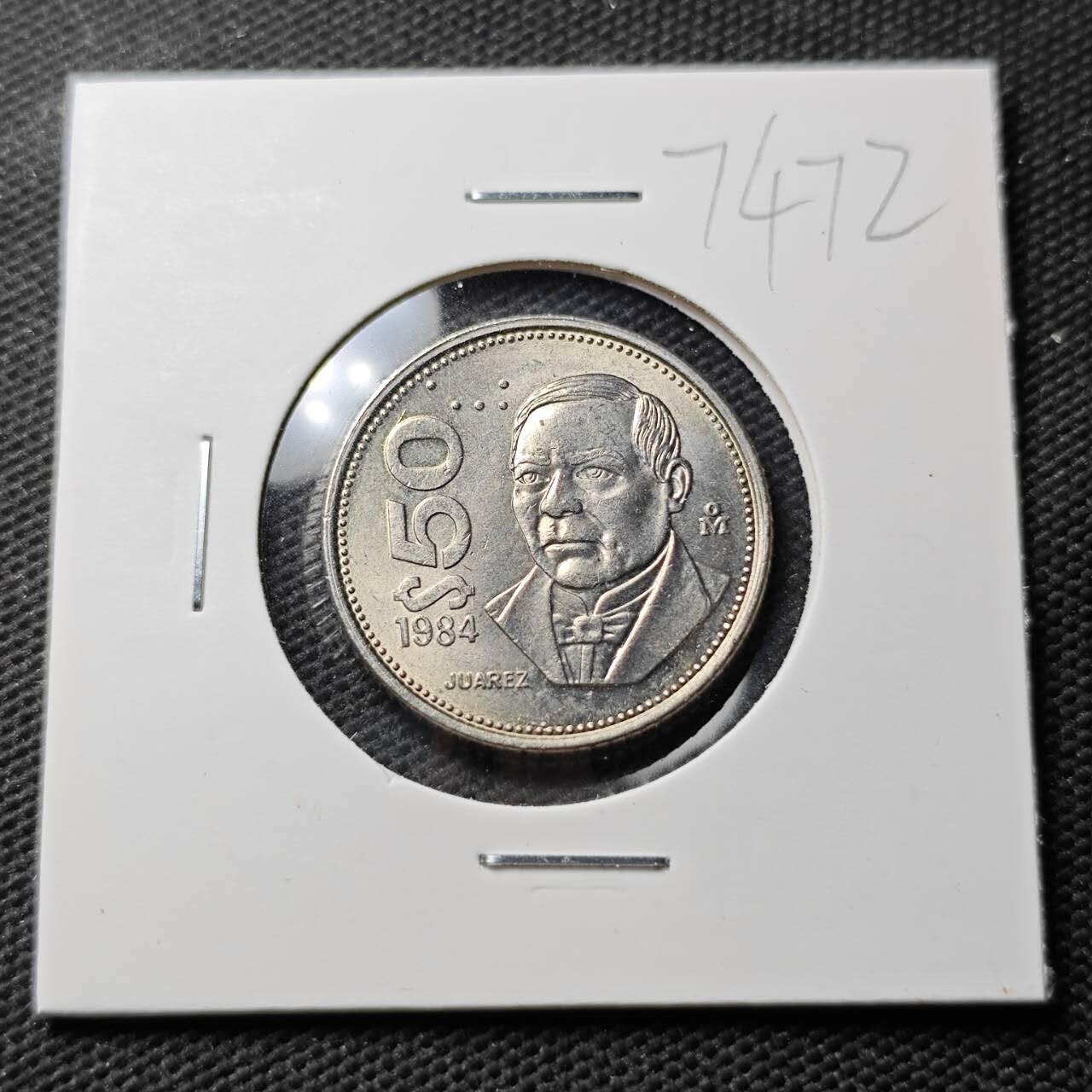 KK钱币收藏小铺  第374场  2月预留时间 周末发货  墨西哥50比索 好品