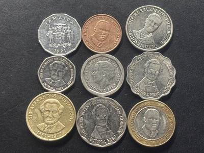 邮泉阁限时拍卖第三十六场 美洲硬币专场（硬币在国外。请付邮费6元。） - 牙买加9枚