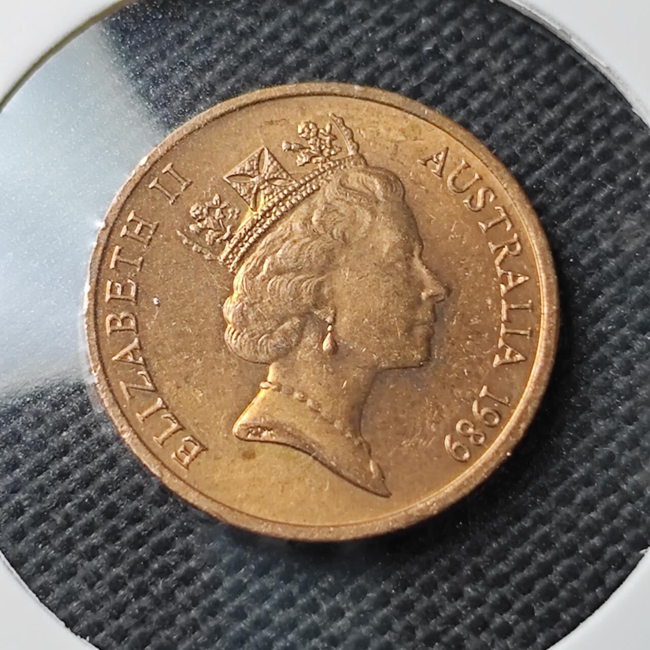 KK钱币收藏小铺  第374场  2月预留时间 周末发货  1989澳大利亚1分铜币 好品