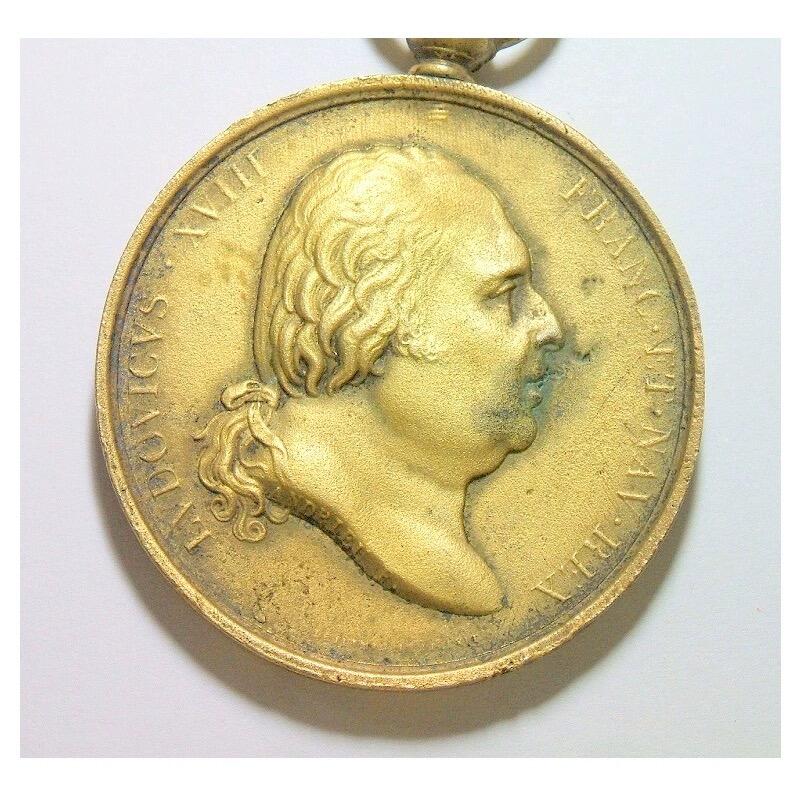 【光边】法国路易十八+女神站像 高浮雕精制大镀金章 48MM  鎏金工艺（蘸金粉）金层要厚