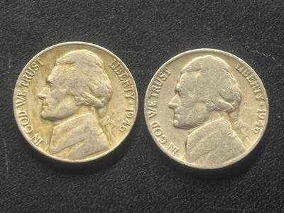 邮泉阁限时拍卖第三十六场 美洲硬币专场（硬币在国外。请付邮费6元。） - 美国1946年5分2枚