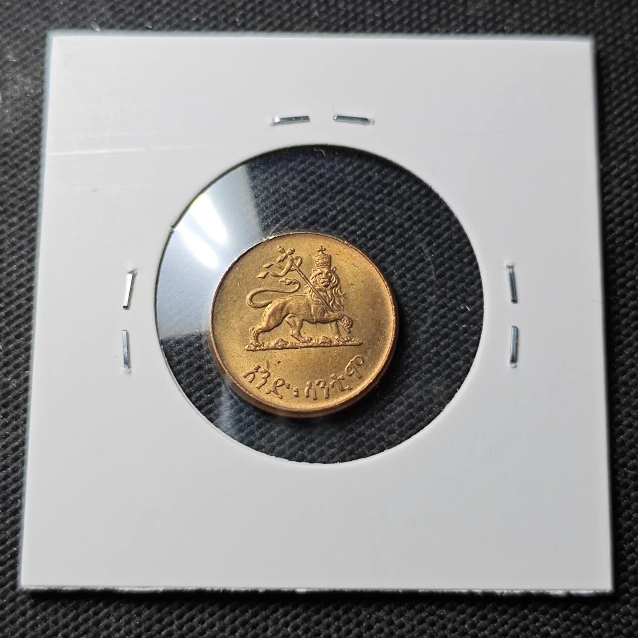 KK钱币收藏小铺  第374场  2月预留时间 周末发货  埃塞俄比亚1分铜币 好品