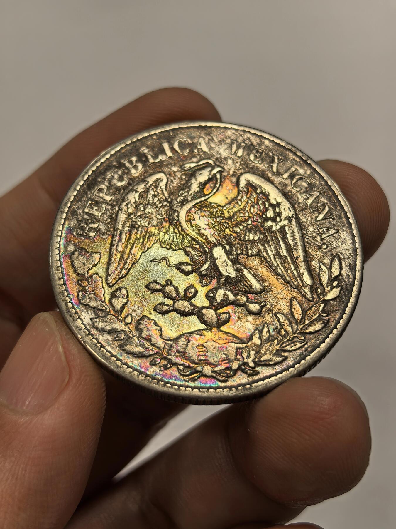 博洋堂世界钱币拍卖第147期（全场包邮） 墨西哥1898GO RS版直边鹰洋 五彩全羽