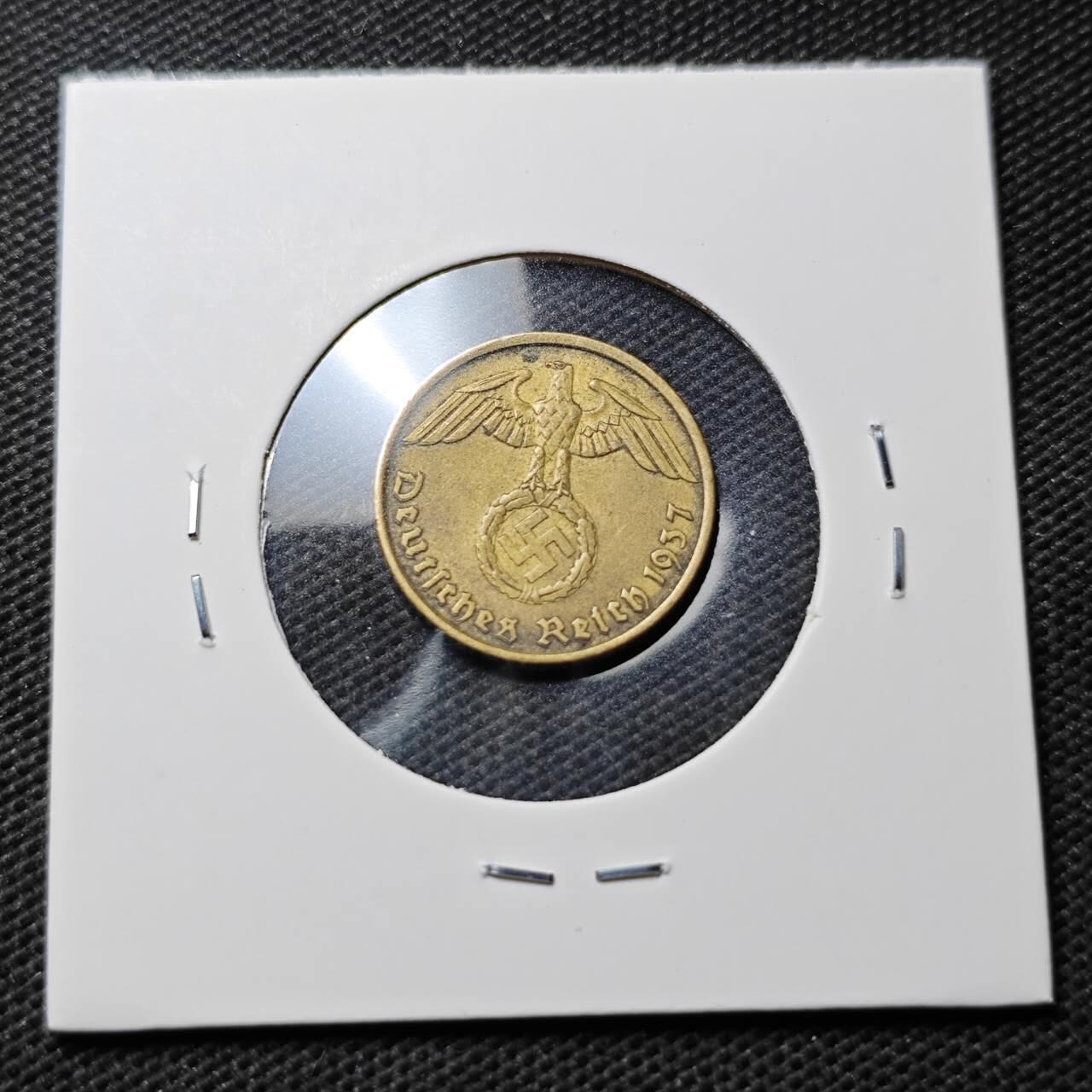 KK钱币收藏小铺  第374场  2月预留时间 周末发货  1937德国5芬尼