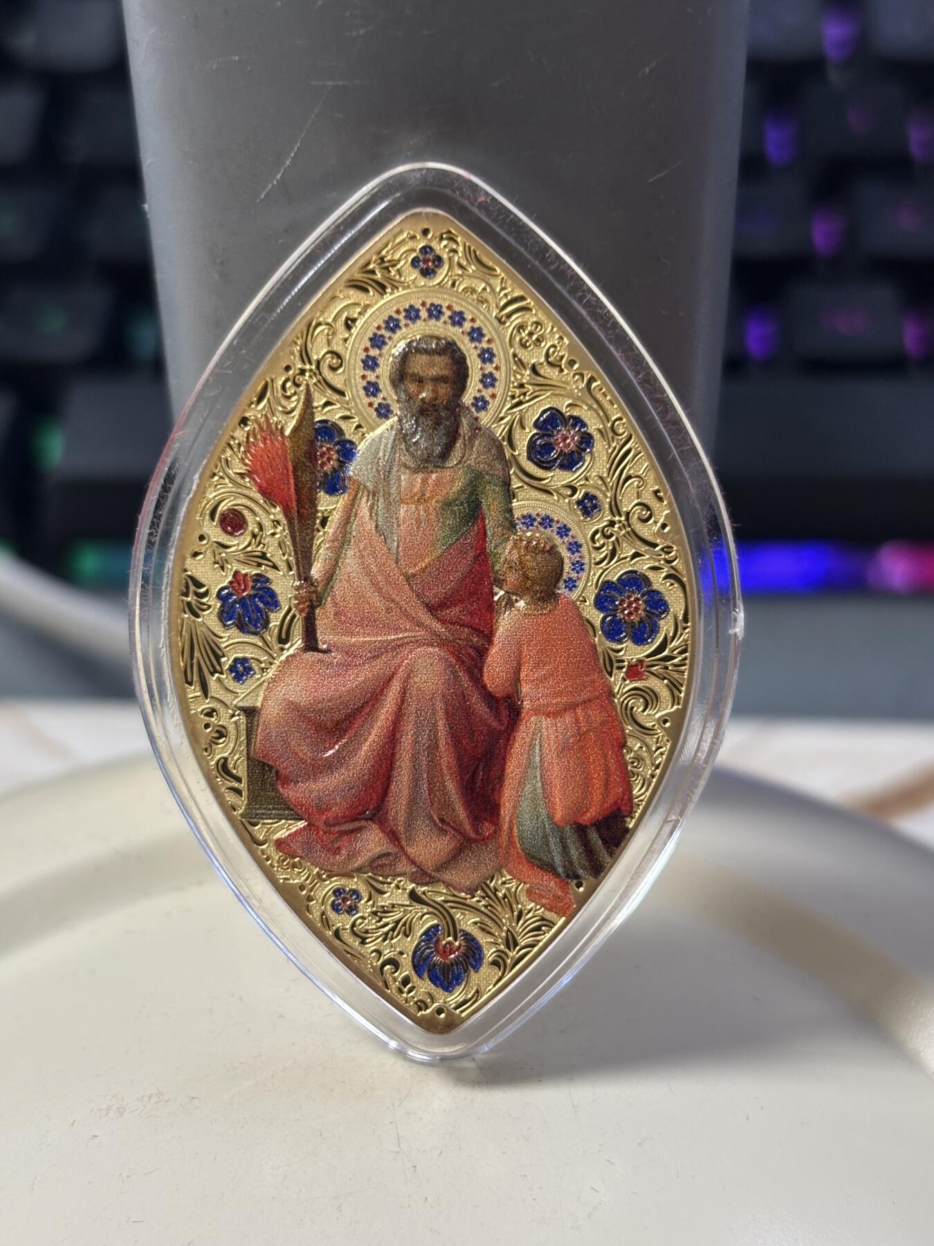 第182期拍卖 纽埃2015年遗产系列亚伯拉罕1盎司彩色异形银币，999银，发行999枚