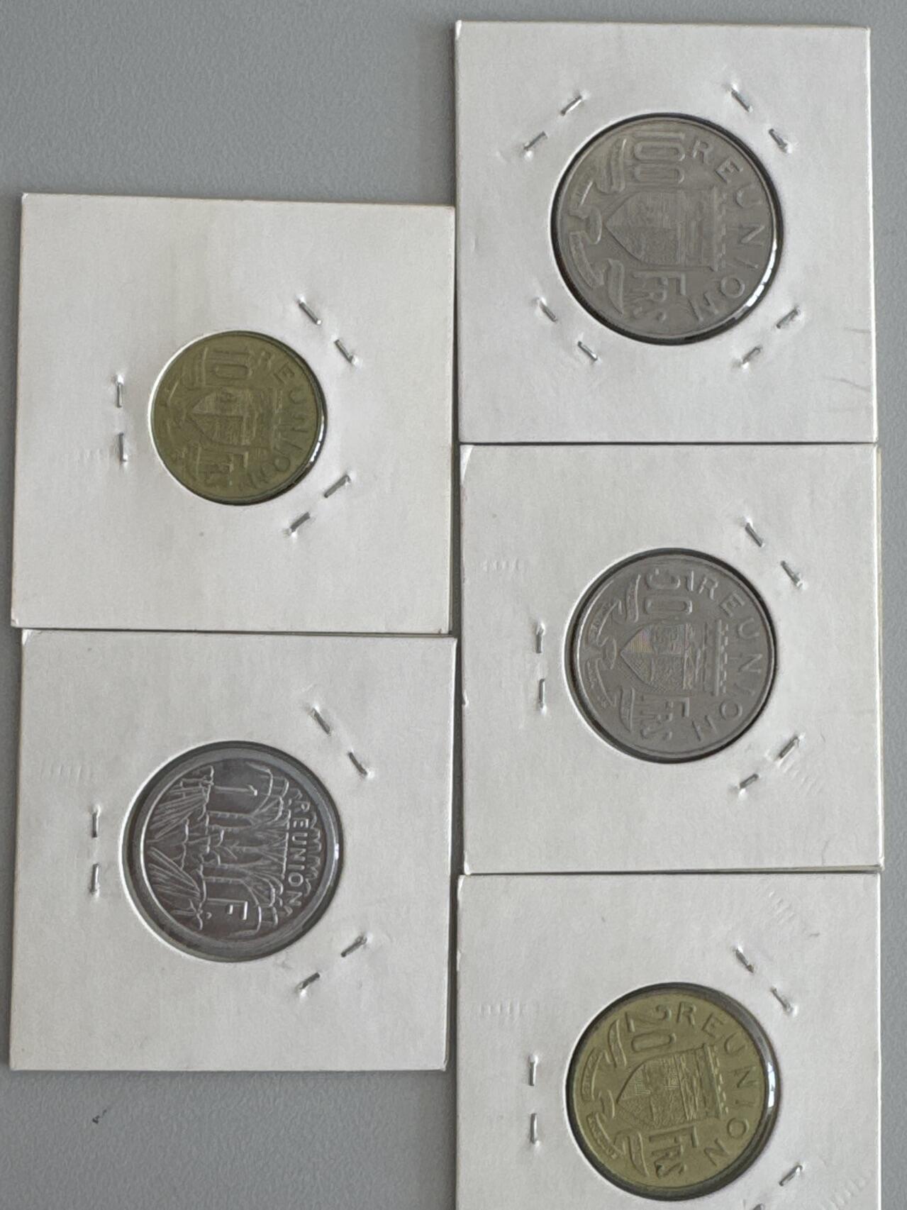 ❤️【币观天下】❤️ 第331期钱币拍卖- 2025.11.21周五晚上6点半场-长期征集拍品 法属西海外省留尼汪岛全套5枚