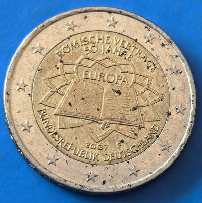 外国优质老铜币银币，周六九点倒数截拍，满百包邮，可寄存半年，喜欢朋友微信扫描二维码可直接参拍 - 德国2欧纪念币