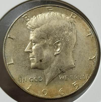 外国优质老铜币银币，周六九点倒数截拍，满百包邮，可寄存半年，喜欢朋友微信扫描二维码可直接参拍 - 好品美国1965年50分银币