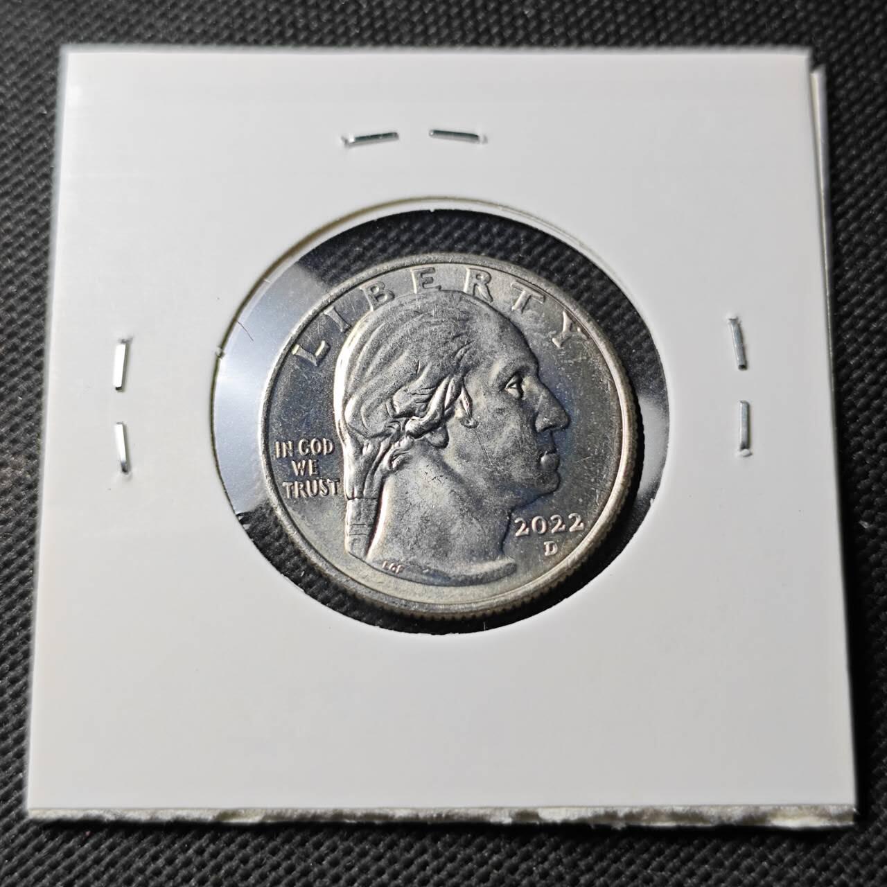 KK钱币收藏小铺  第374场  2月预留时间 周末发货  2022美国25分纪念币