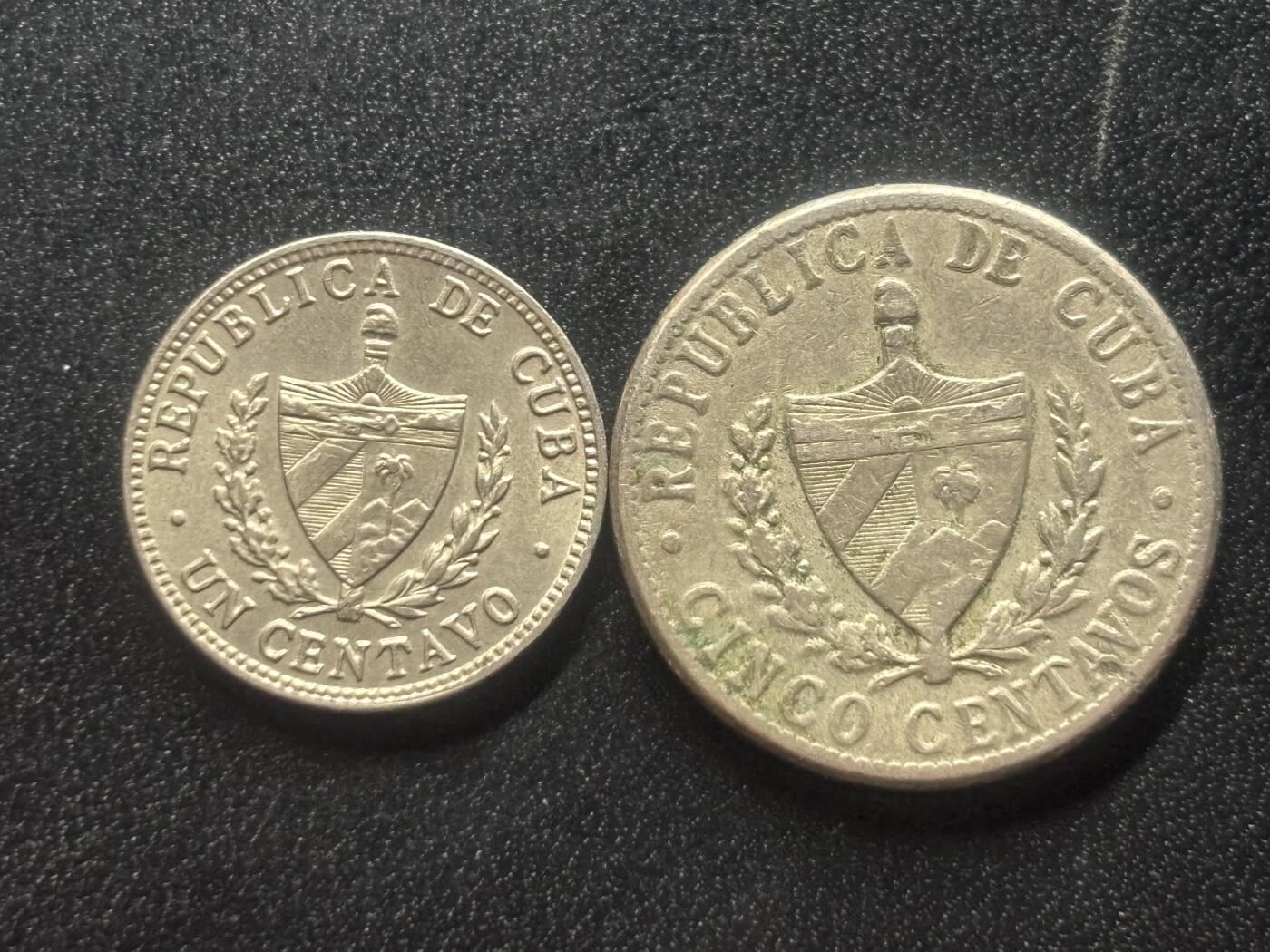 邮泉阁限时拍卖第三十六场 美洲硬币专场（硬币在国外。请付邮费6元。） 古巴1960年代2枚
