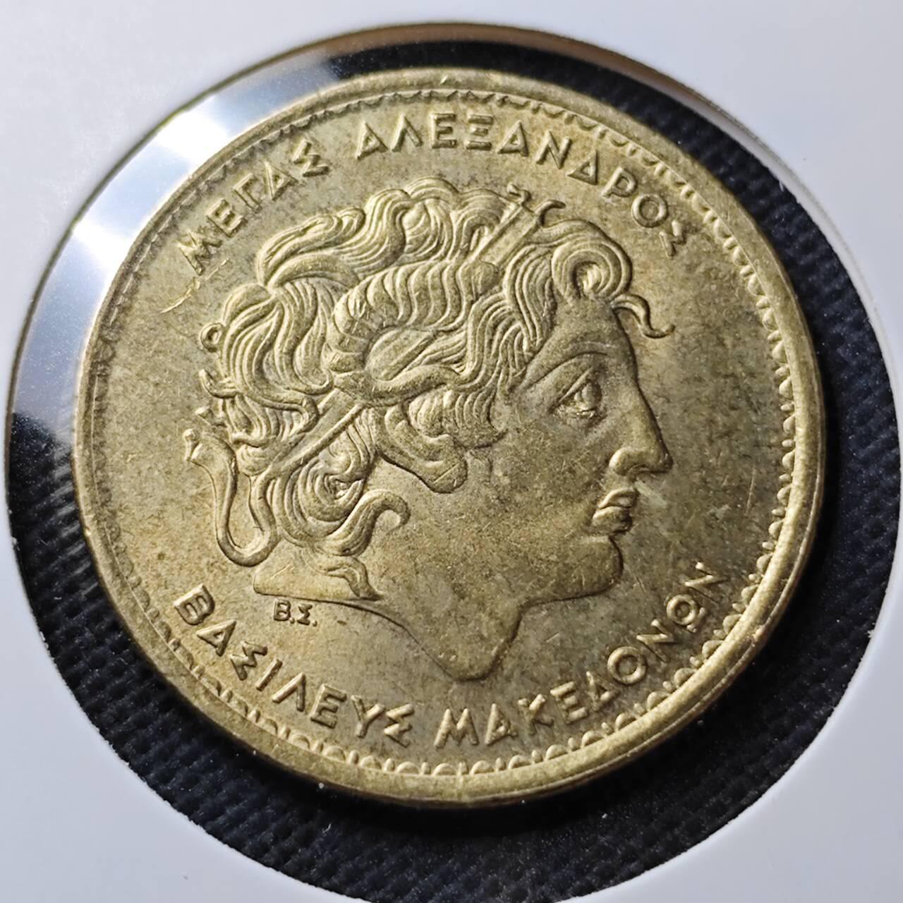 KK钱币收藏小铺  第374场  2月预留时间 周末发货  希腊100德拉克马 好品