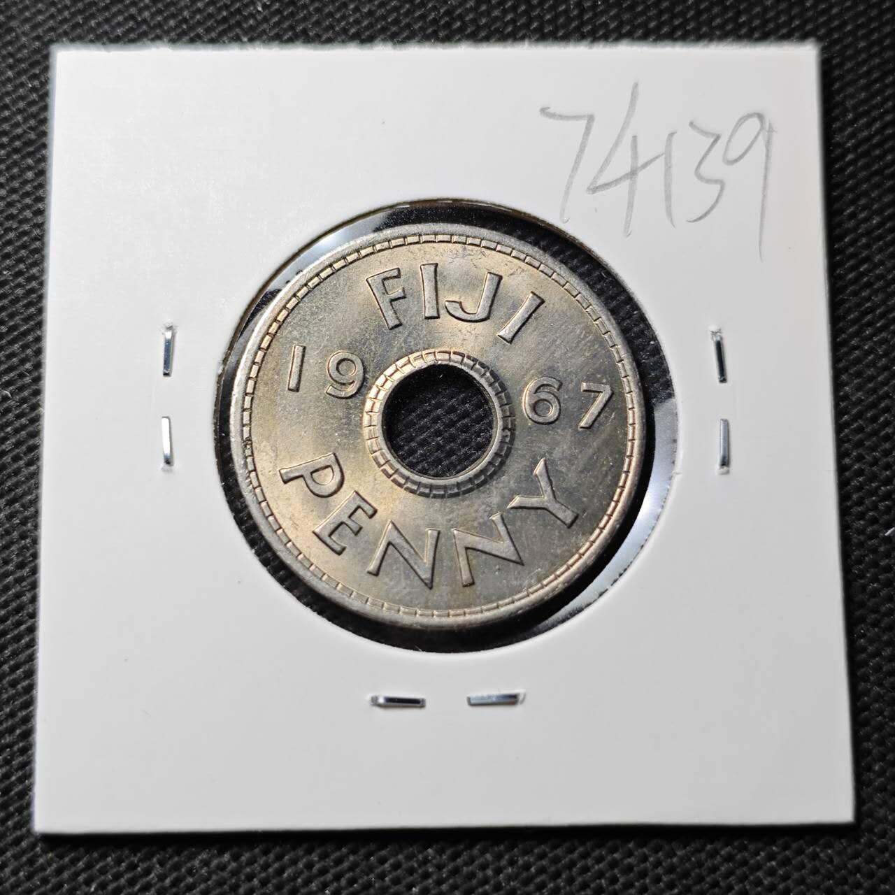 KK钱币收藏小铺  第374场  2月预留时间 周末发货  1967斐济1便士 好品