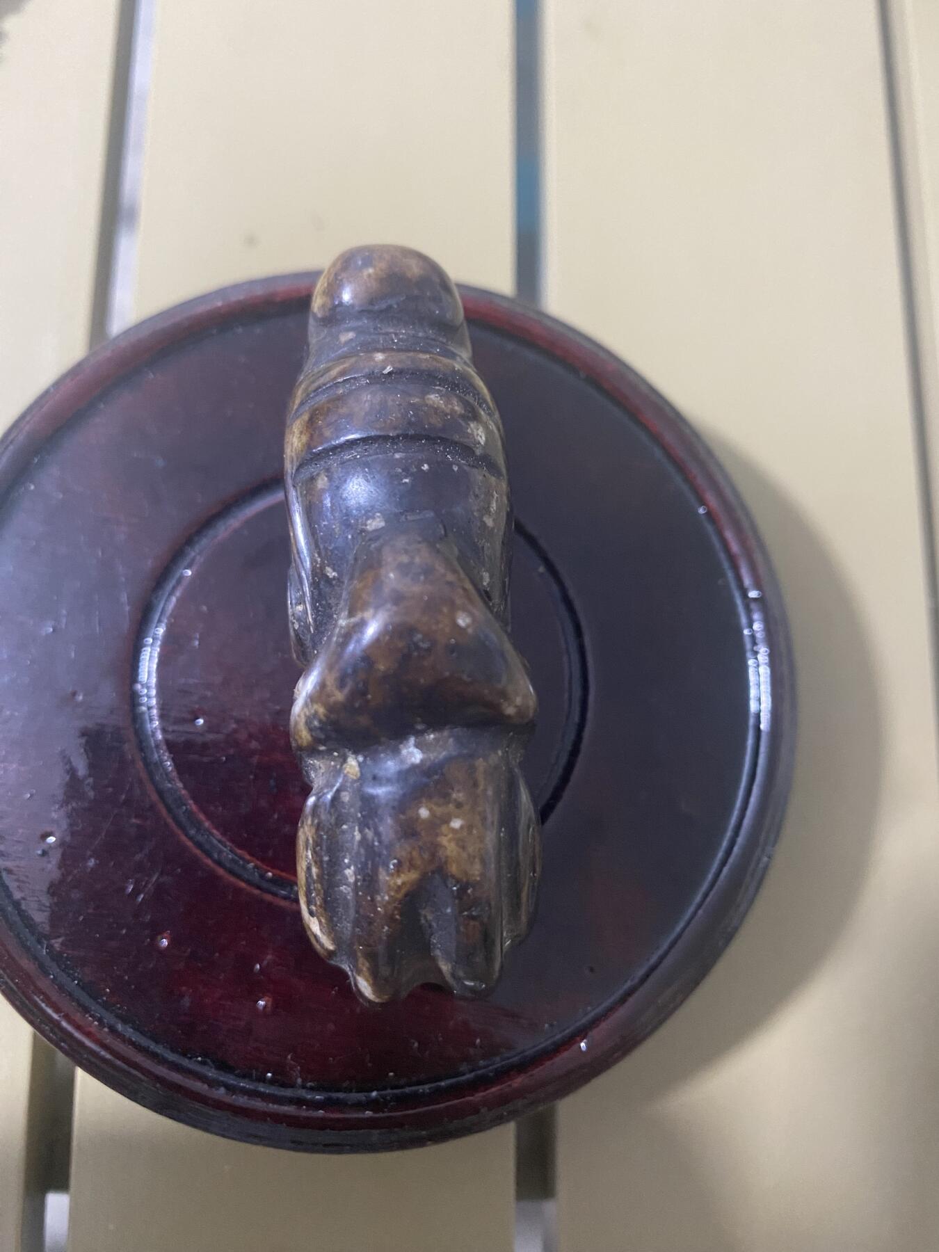 江南站杂项场 老玉雕手把件