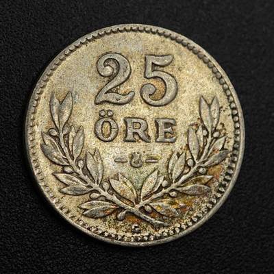 【淘币小摊】实时拍第八百零一拍   散币场   满百包邮可预留二周 每周一统一发货   - 瑞典1939年25欧尔银币