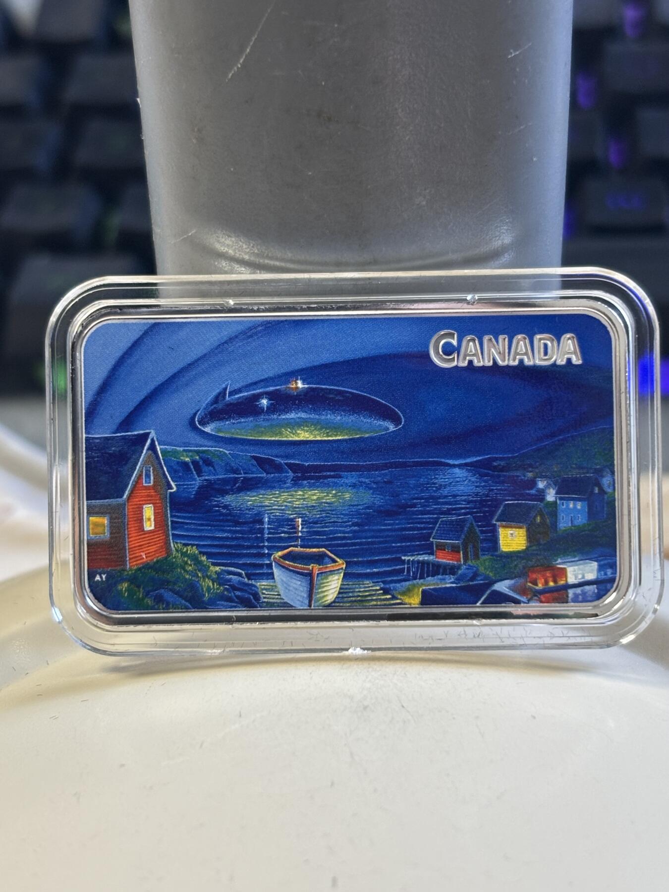 第182期拍卖 加拿大2020年UFO克拉伦维尔事件夜光纪念银币，9999银，31.56克发行5000枚